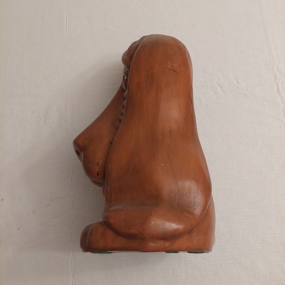 Vintage Brown Crying Basset Hound Mid Century Modern Ceramic Figurine MCM Decor - Picture 4 of 12